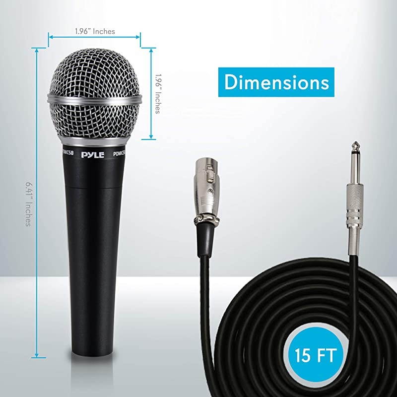 Pro Includes 15ft XLR Cable to 14 Audio Connection Connector Black 1010in x 500in x 330in PDMIC58