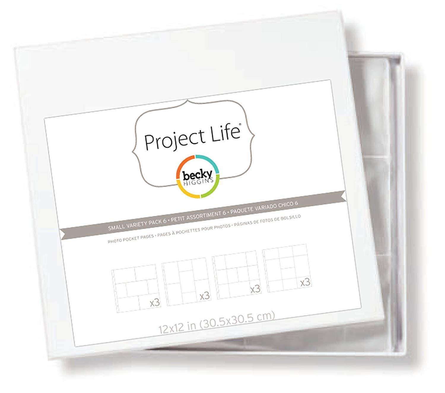 American Crafts Project Life Variety Photo Pocket Pages, Plastic, Transparent,