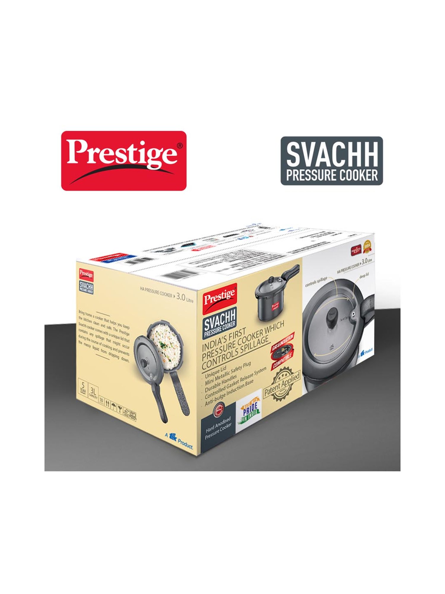 Pigeon Silver Stainless steel Pressure Cooker (10 L)