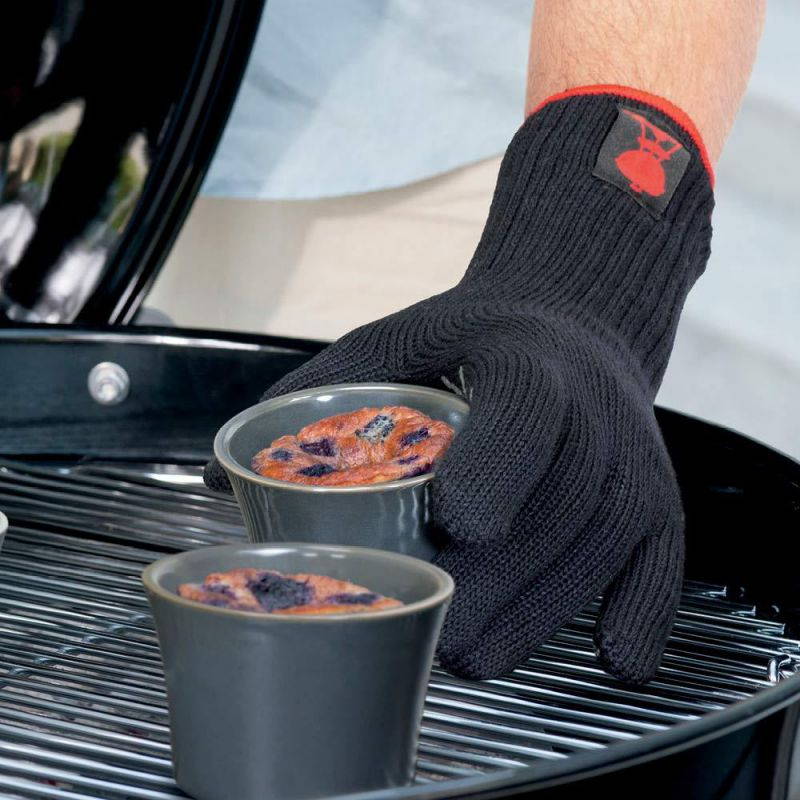 weber 6535 premium black grilling gloves, l/xl