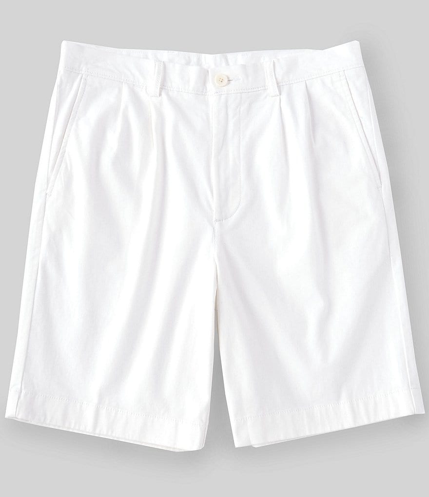 Roundtree & Yorke 9#double; Inseam Pleated Wash Chino Shorts