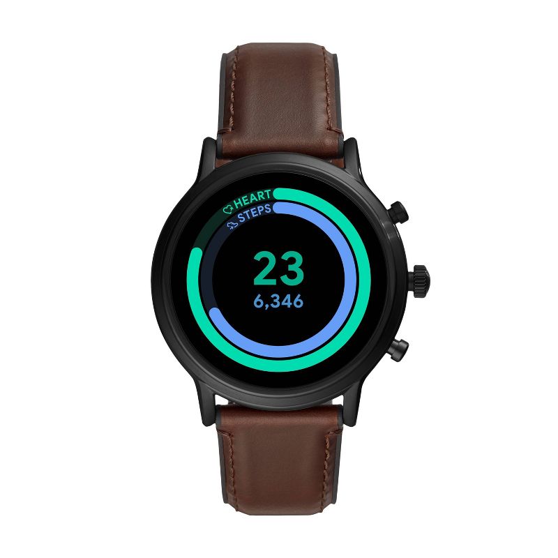 Fossil Gen 5 Smartwatch Carlyle HR 44mm - Black with Brown Leather