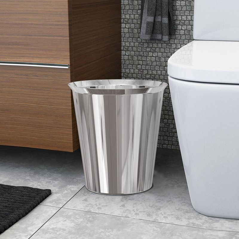 8pc Gloss Bath Accessory Set for Vanity Counter Tops Silver - Nu Steel