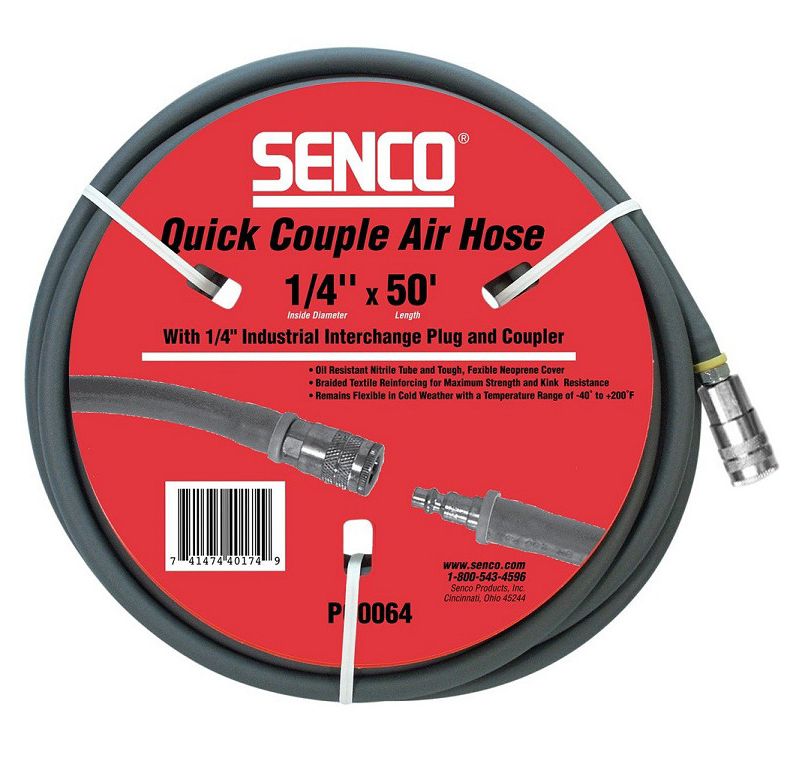 SENCO PC0064 1/4 in. x 50 ft. Quick Couple Air Hose with 1/4 in. Plug and Coupler