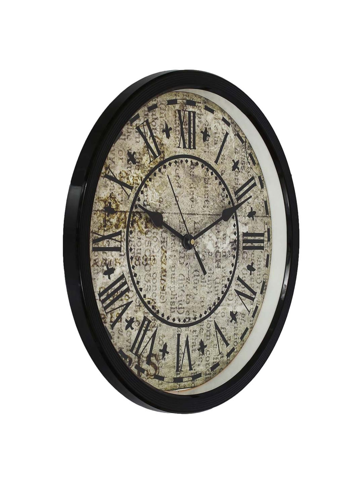 eCraftIndia Designer Round Analog Black Wall Clock