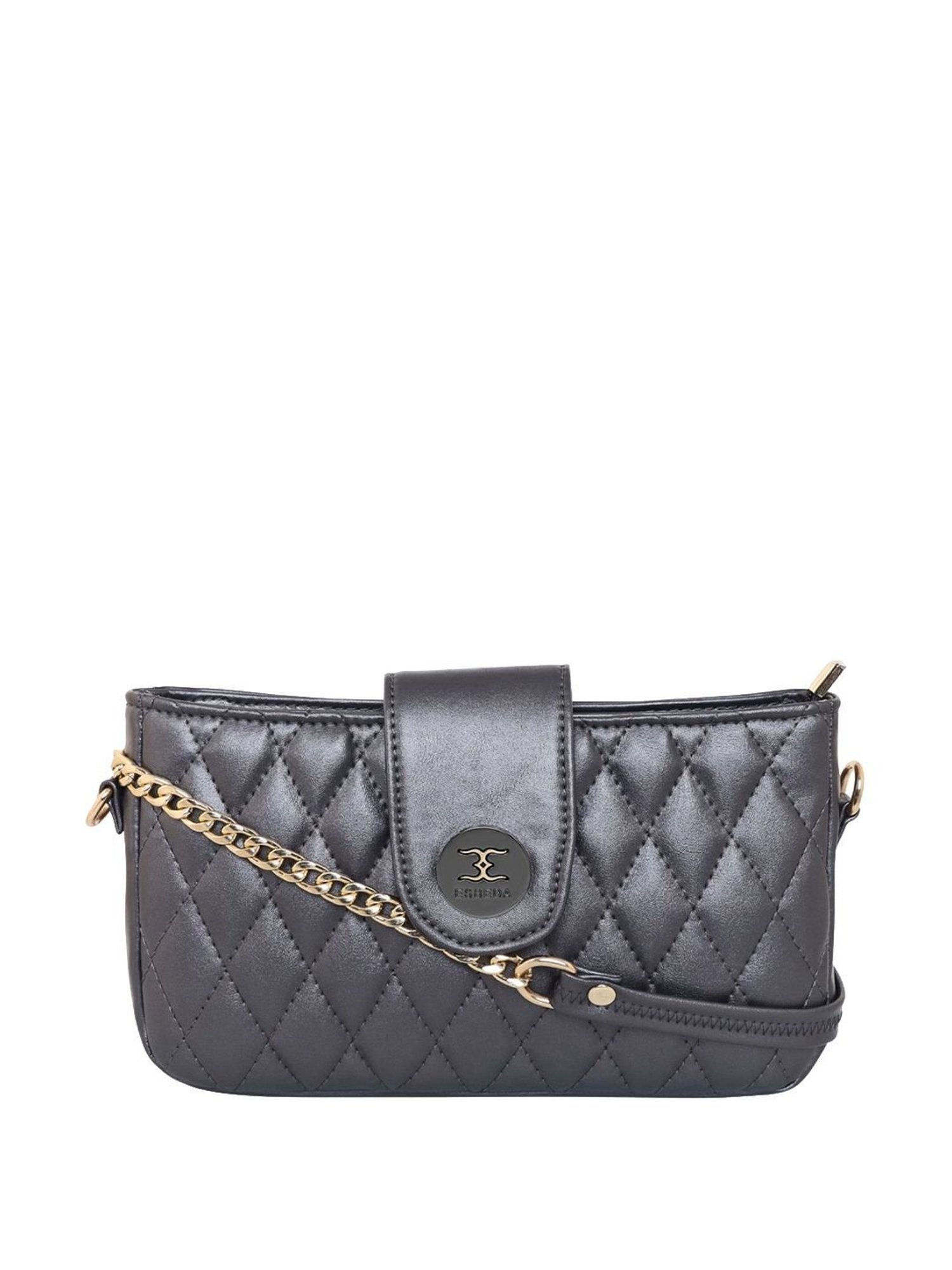 Esbeda Grey Quilted Small Sling Handbag