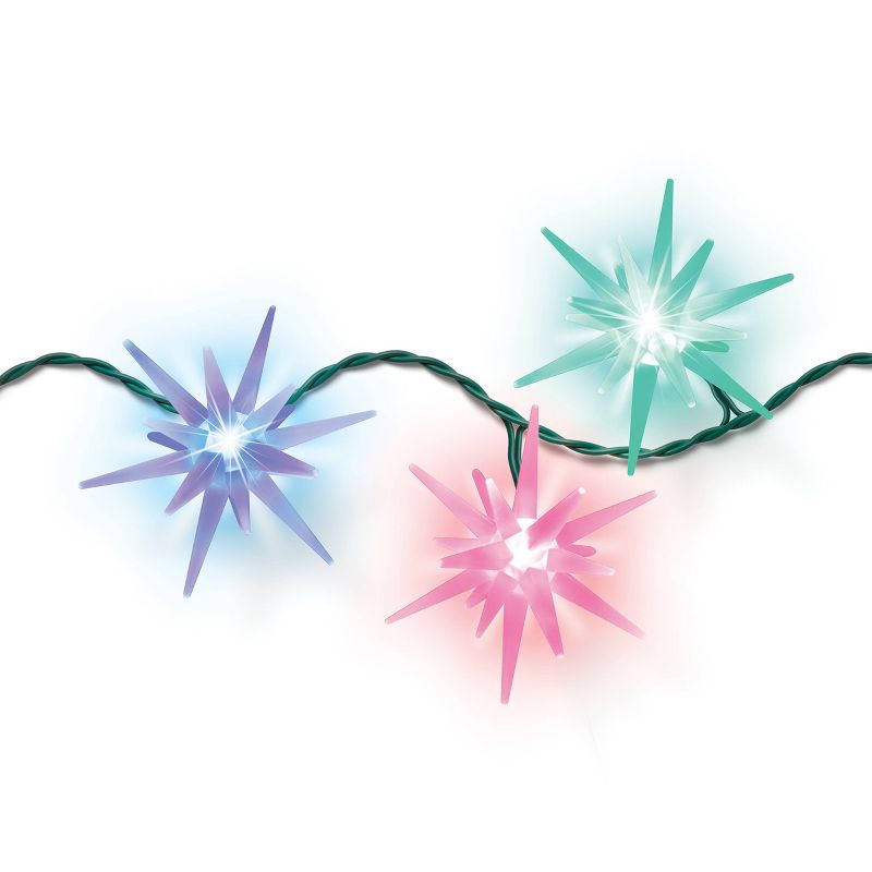 10ct LED 3D Frosted Starburst Color Changing Christmas String Lights with Green Wire - Wondershop™