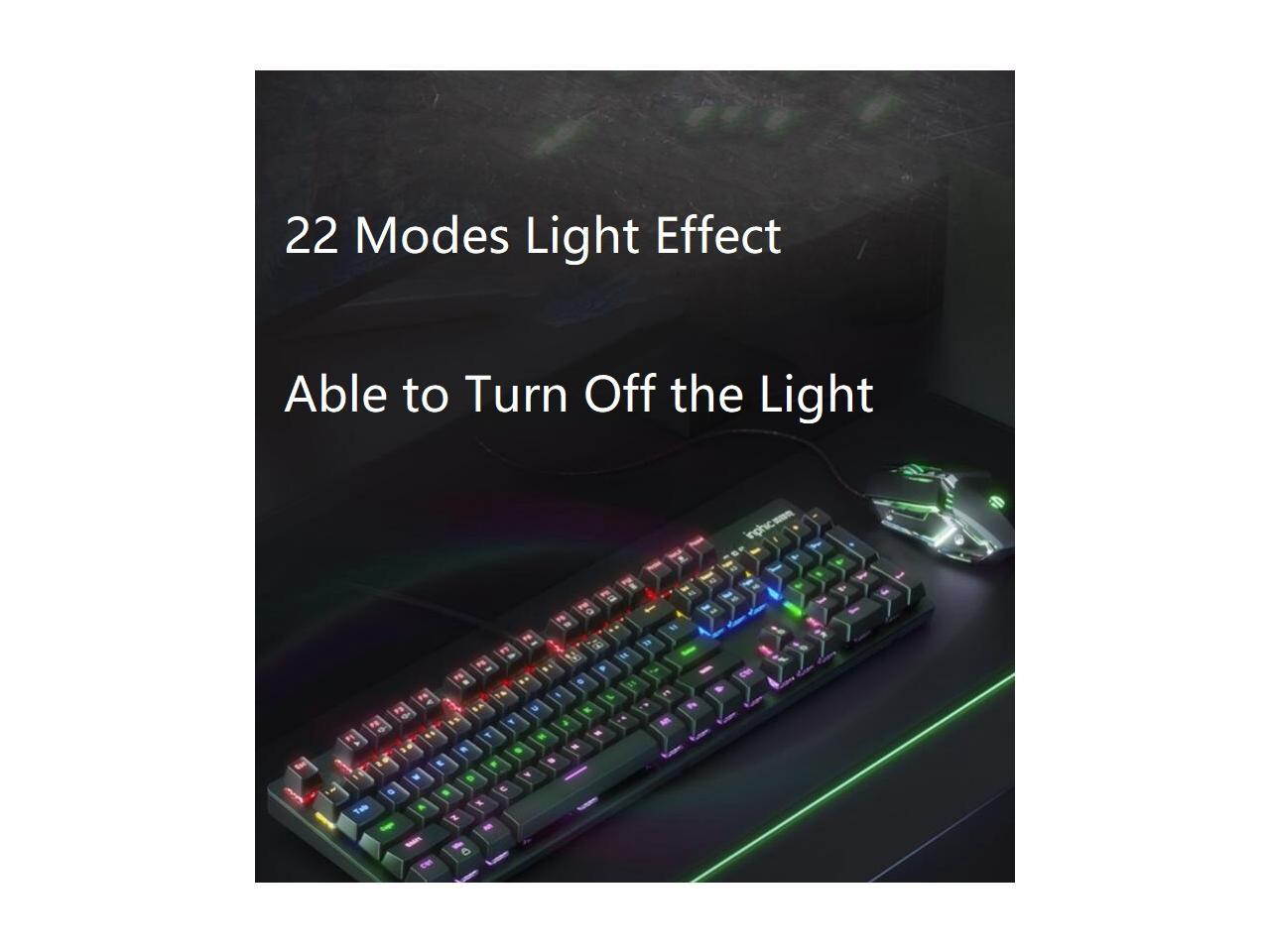 V910S Ergonomic Design, Cool Exterior USB Wired N-key Rollover Mechanical Gaming Keyboard For Office And Game