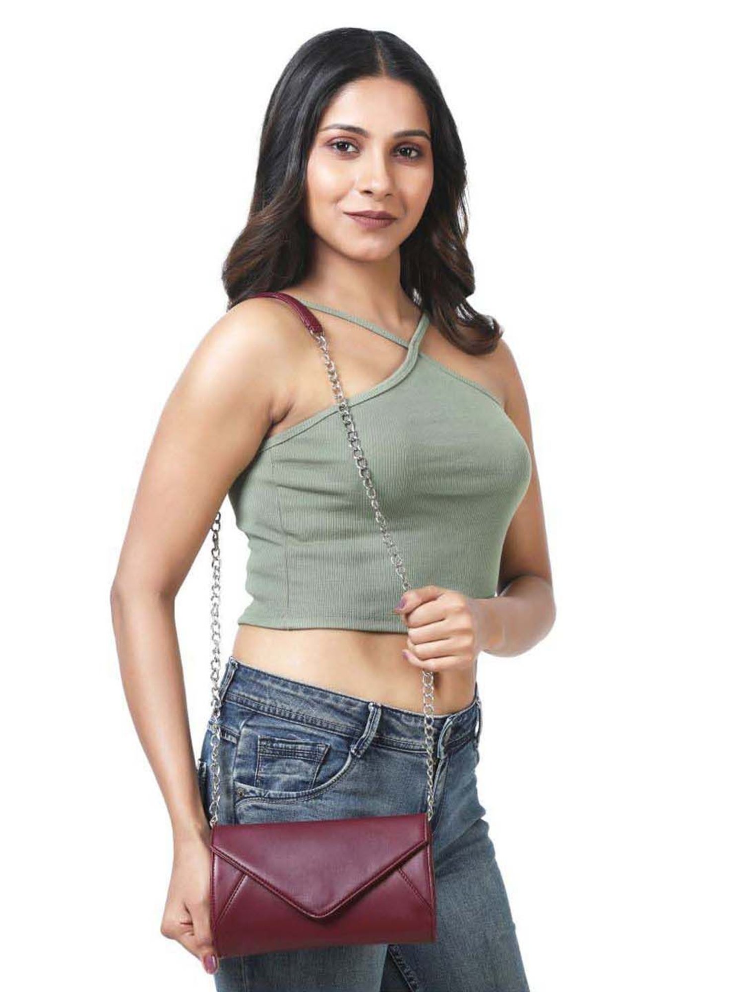 Toteteca Red Solid Medium Sling Handbag