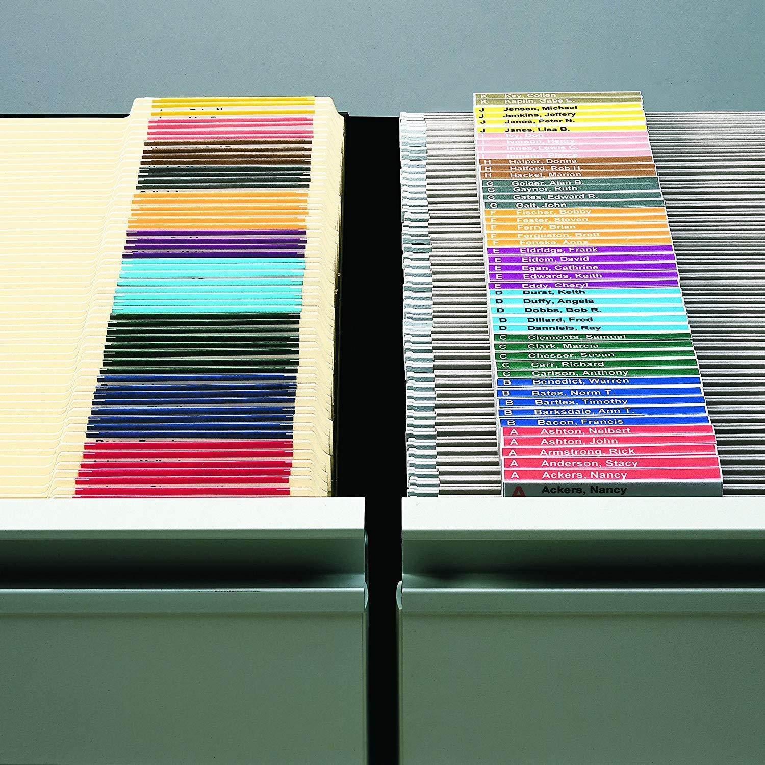 Smead 64910 Viewables Hanging Folder Tabs and Labels, Refill, 3 1/2 Inch, Assorted (Pack of 100)