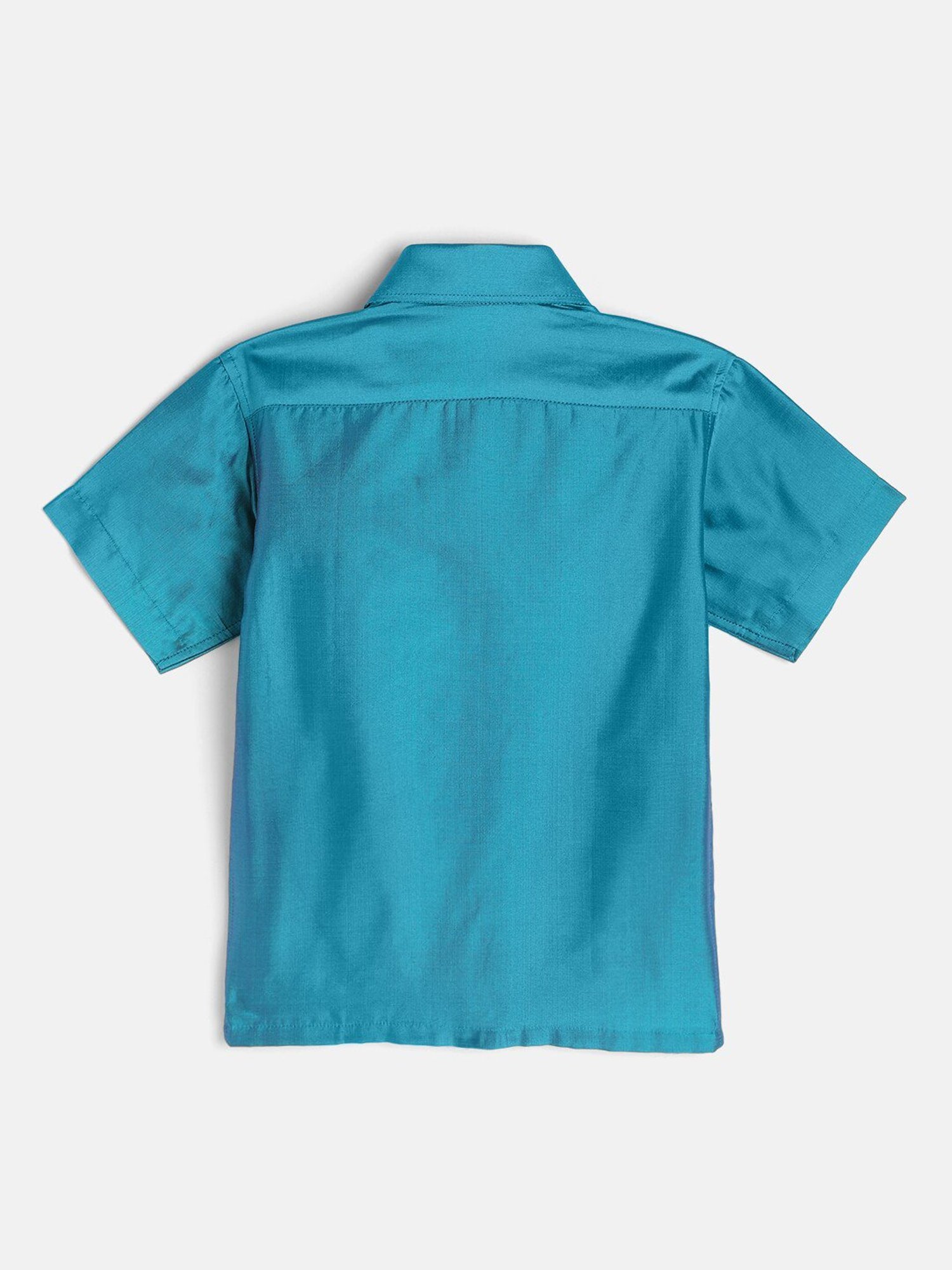 THANGAMAGAN Kids Sky Blue & Cream Solid  Shirt,  Dhoti,  Towel With  Freebies Set