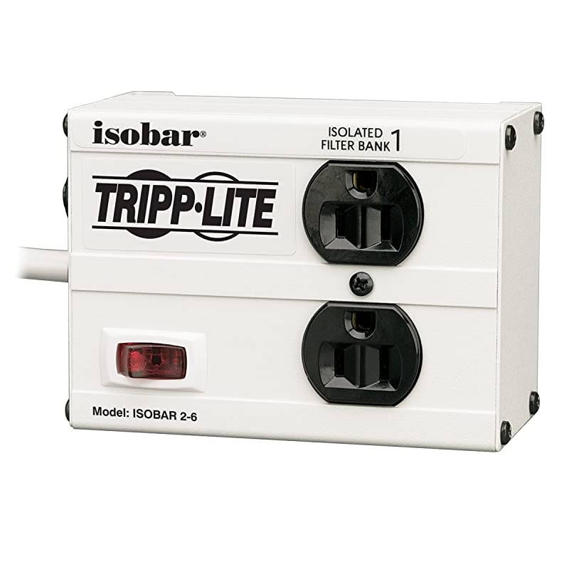 Isobar 2 Outlet Surge Protector Power Strip 6ft Cord RightAngle Plug Metal Lifetime Limited Warranty amp Dollar 25000 Insurance ISOBAR26