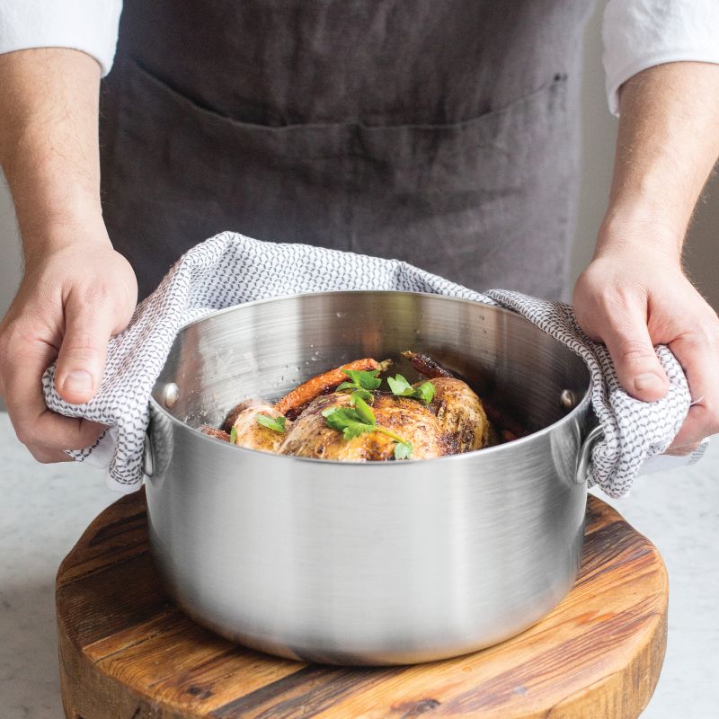 American Kitchen Cookware Premium Stainless Steel Covered 6 Quart Stock Pot