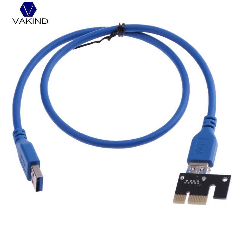 PCI-E PCIE PCI Express 1X To 16X With 4pin 6pin 15pin Extension Riser Card With USB3.0 Adapter Cable 60cm For GPU Miner Riser