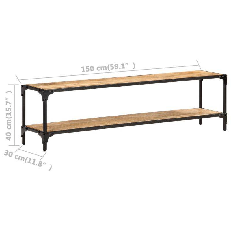 vidaXL Solid Mango Wood TV Cabinet 59.1" TV Stand Unit Entertainment Center