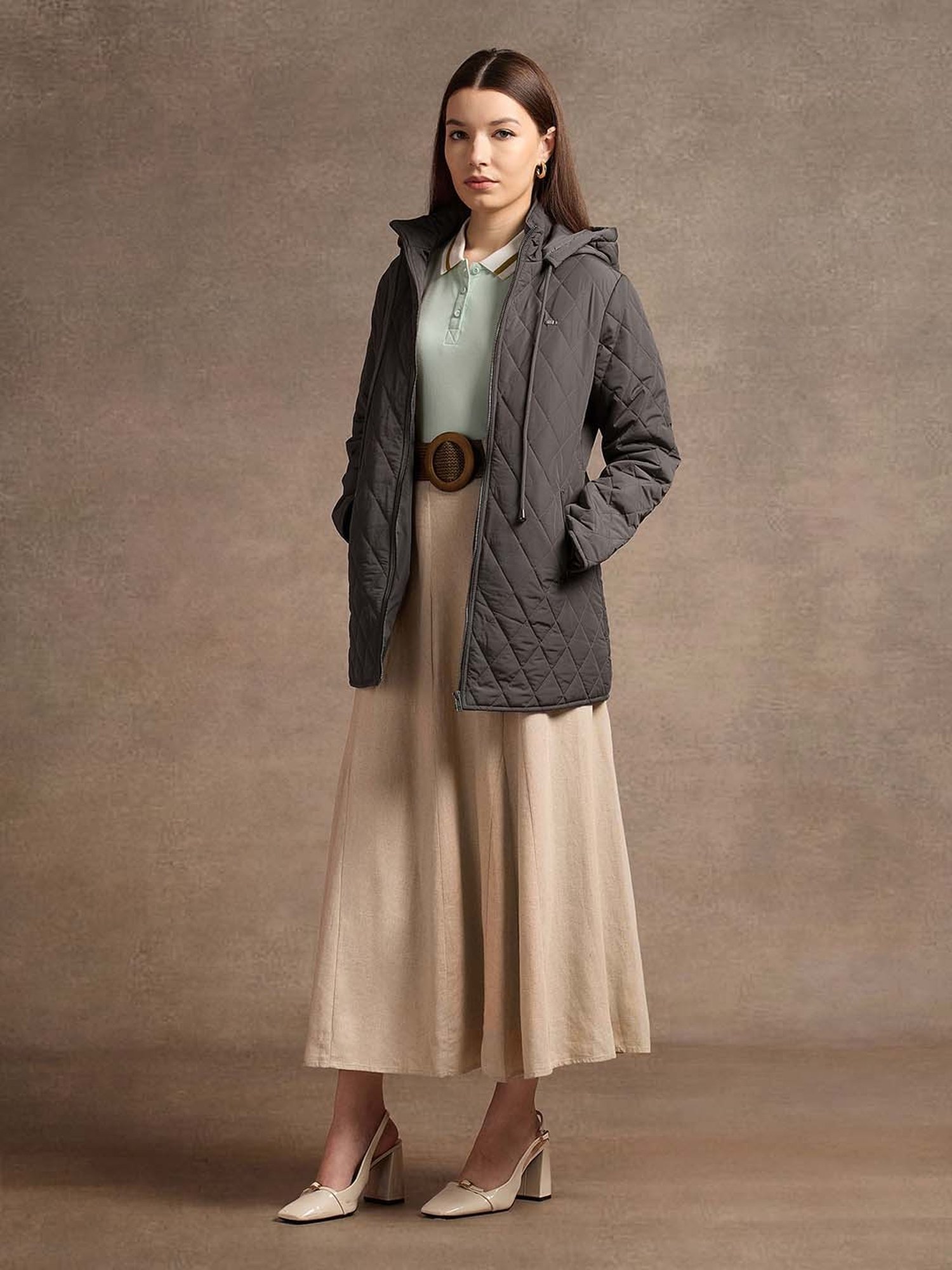 U.S. Polo Assn. Brown Regular Fit Quilted Jacket