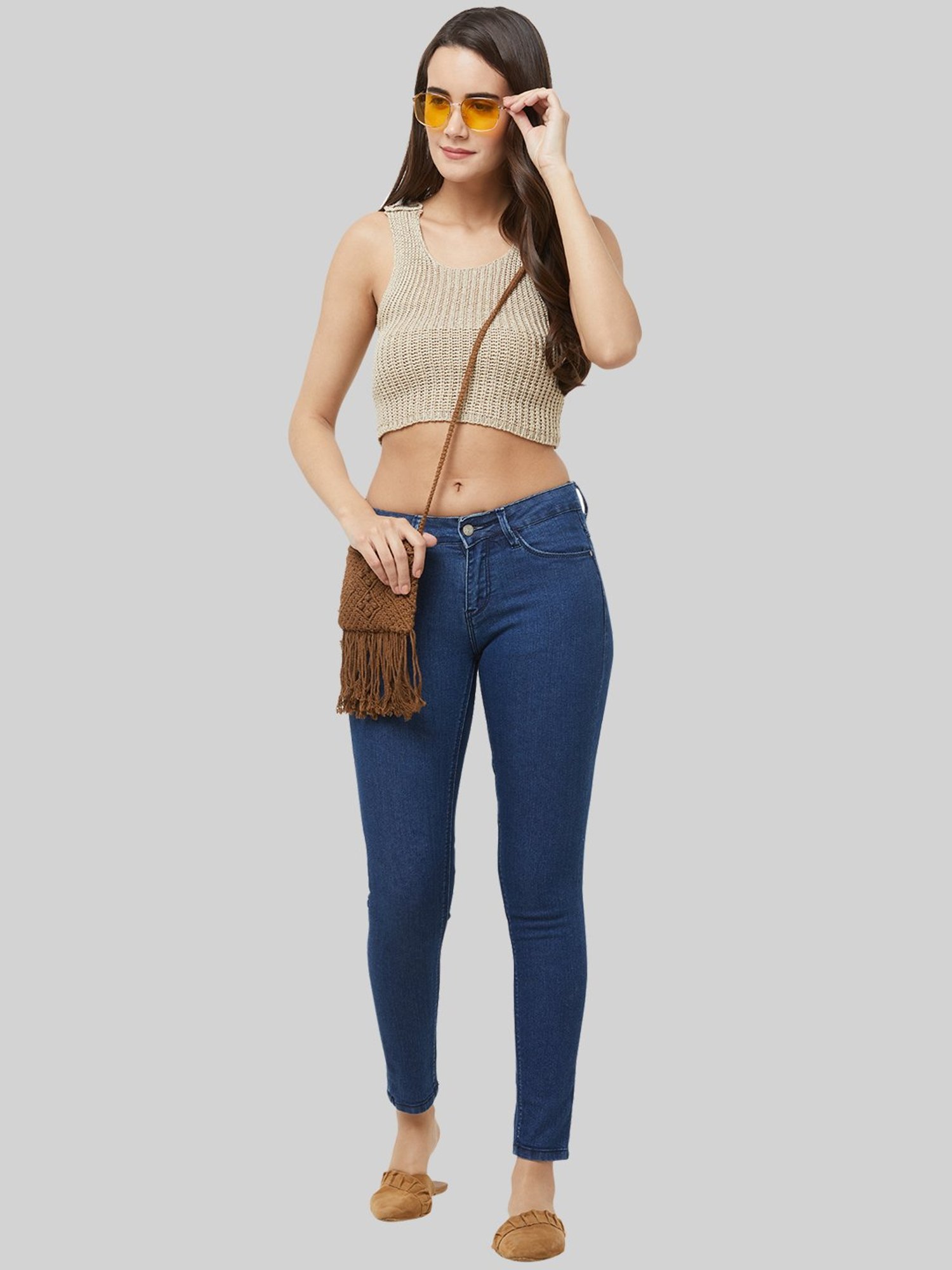 Fusion Beats Blue Cotton Mid Rise Jeans