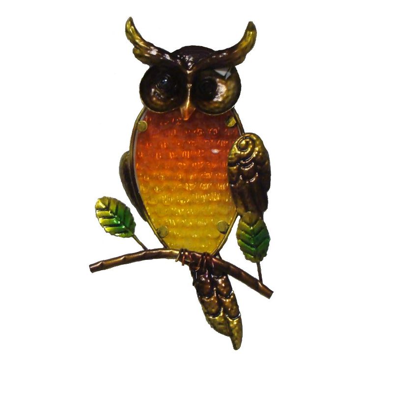 Melrose 35" Retro Right Facing Owl Outdoor Patio Garden Wind Chime - Orange