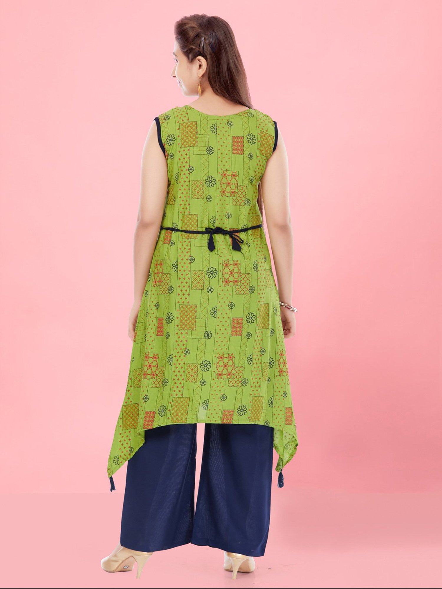 Aarika Kids Green Printed Kurta