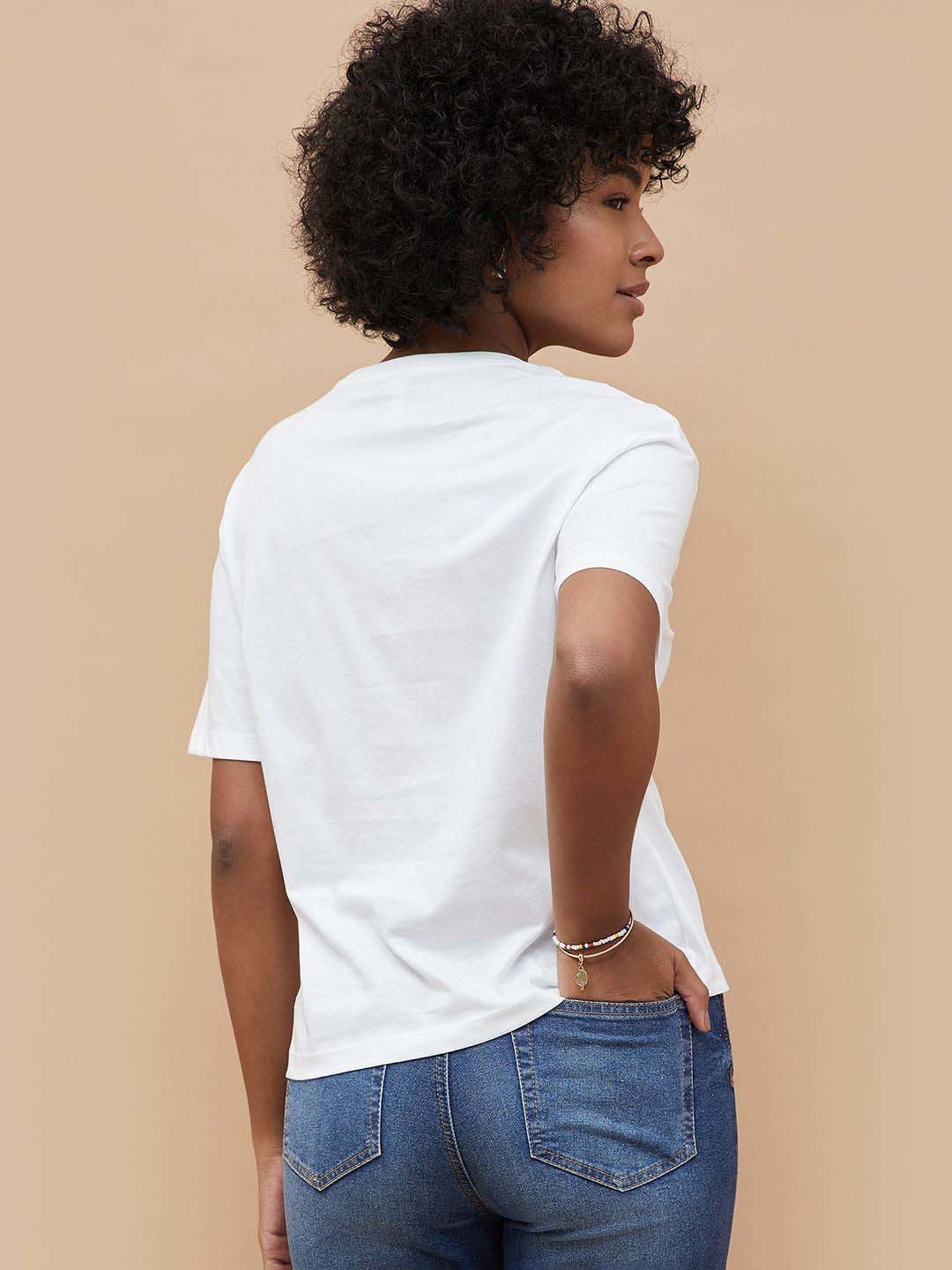 Fame Forever by Lifestyle White Cotton Printed T-Shirt