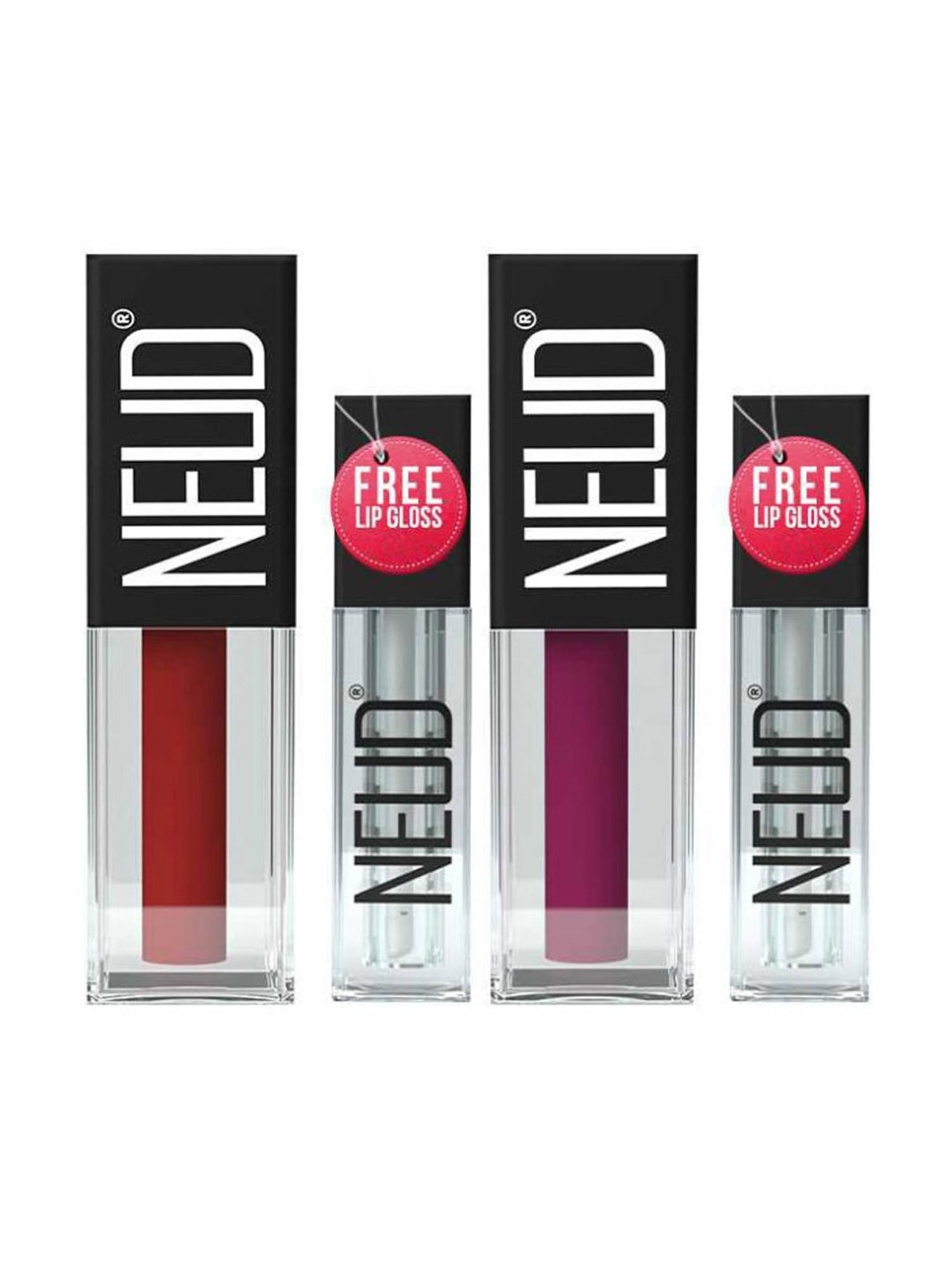 Neud Matte Liquid Lipstick Combo Mauve-a-Licious & Perfect Pout with Two Lip Gloss Free