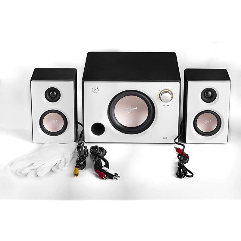 Speakers M10 Powered 21 Computer Speakers Surround Sound NearField Speakers Bookshelf Speakers Pearl White
