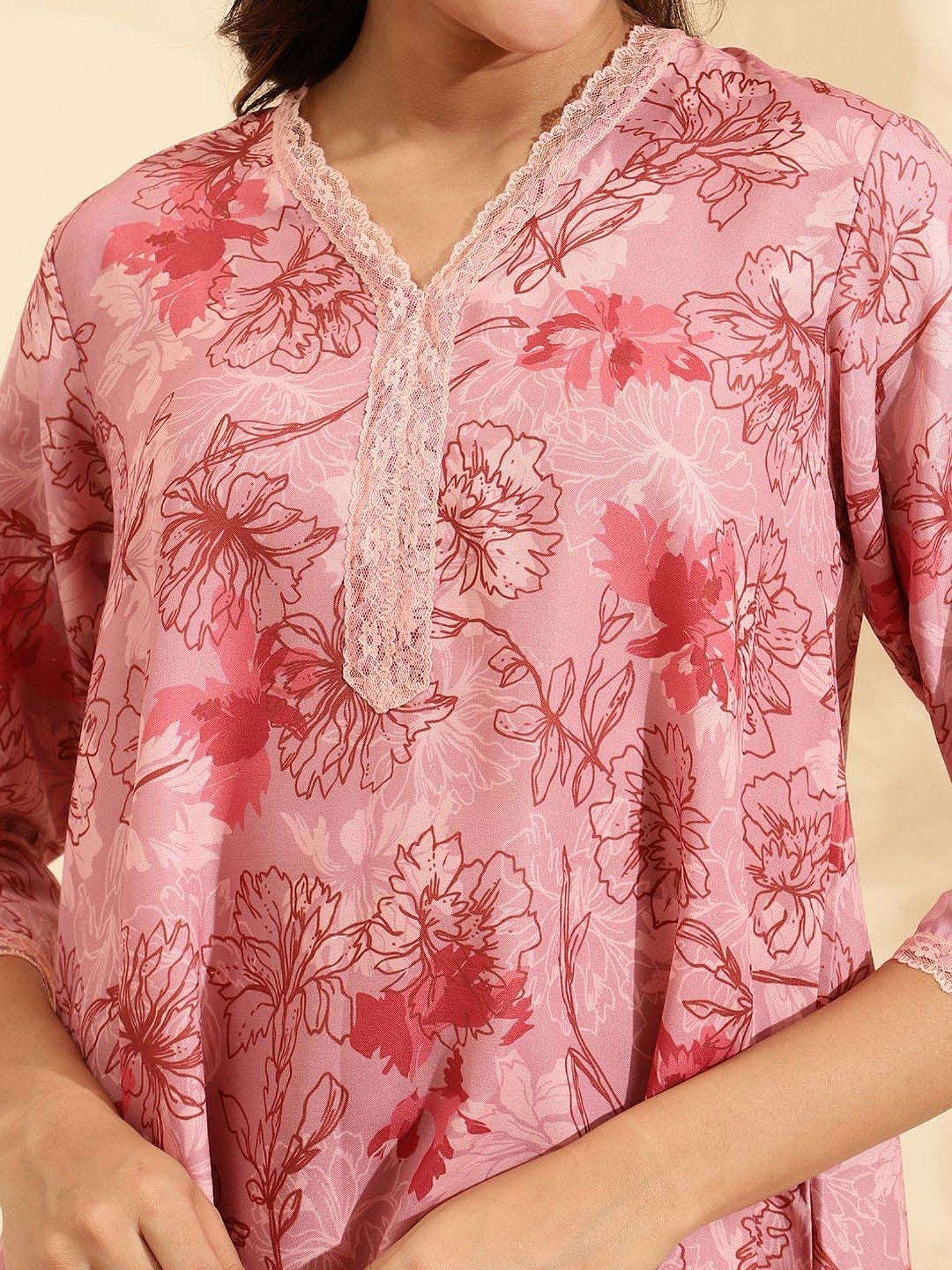 Sringam Pink Printed Co-Ord Sets