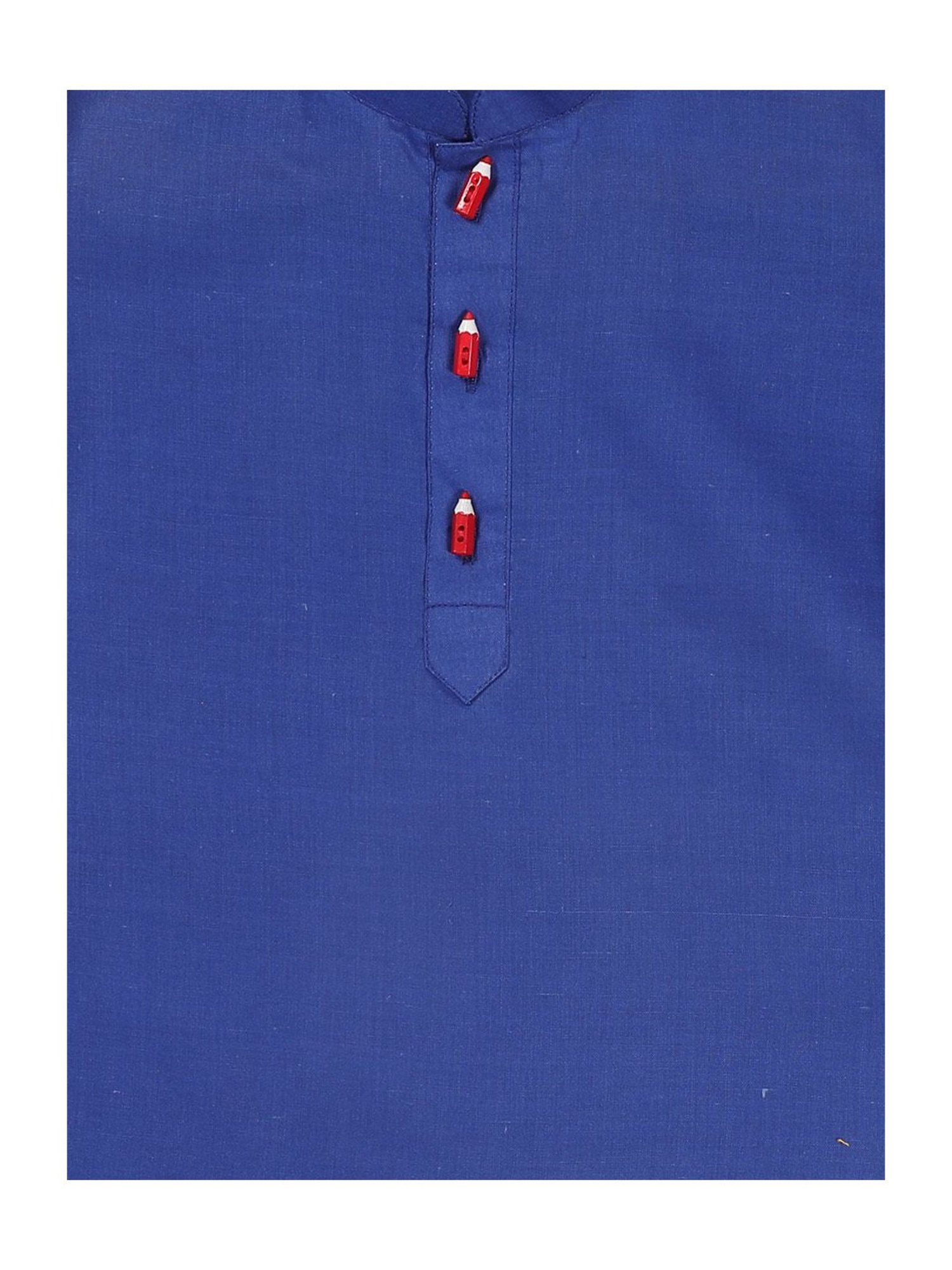 VASTRAMAY SISHU Blue & White Cotton Straight Fit Kurta Set