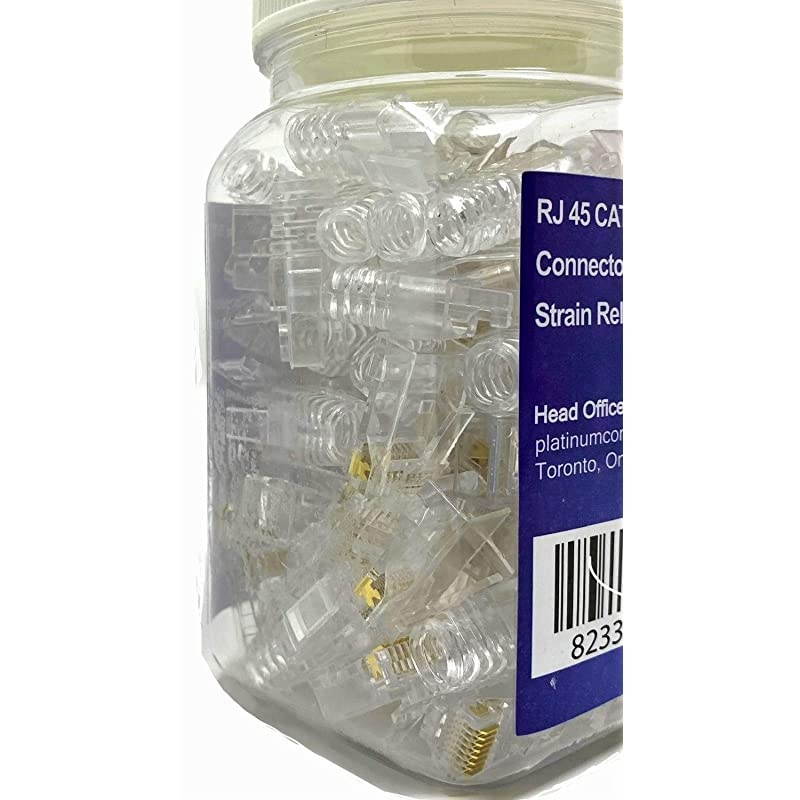 RJ45 Connector with Clear Boots (50pcs Each) - End Pass Through one-Piece Ethernet Modular Plugs (CAT5e)-only for 24AWG Category Cable