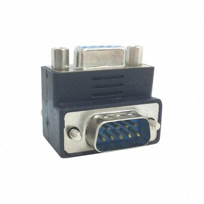 Jimier Down Right Angled 270 degree  RS232 D-Sub 9Pin Male screw type To Female Nut type extension Adapter DB-001-DN