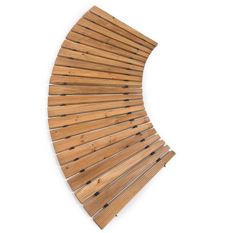 Plow & Hearth - Roll-Out Curved Hardwood Garden and Yard Pathway, 4'L x 18"W