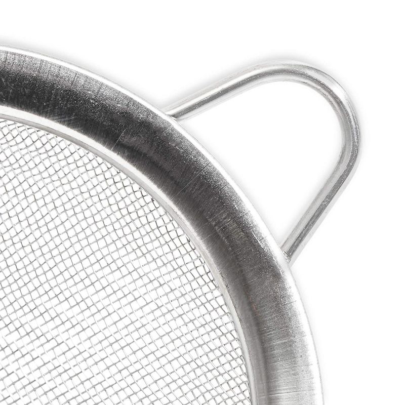 6-Pack Fine Mesh Sieve, Stainless Steel Cocktail Food Tea Strainers, Skimmer Spoon with 5" Long Handle & Resting Ear
