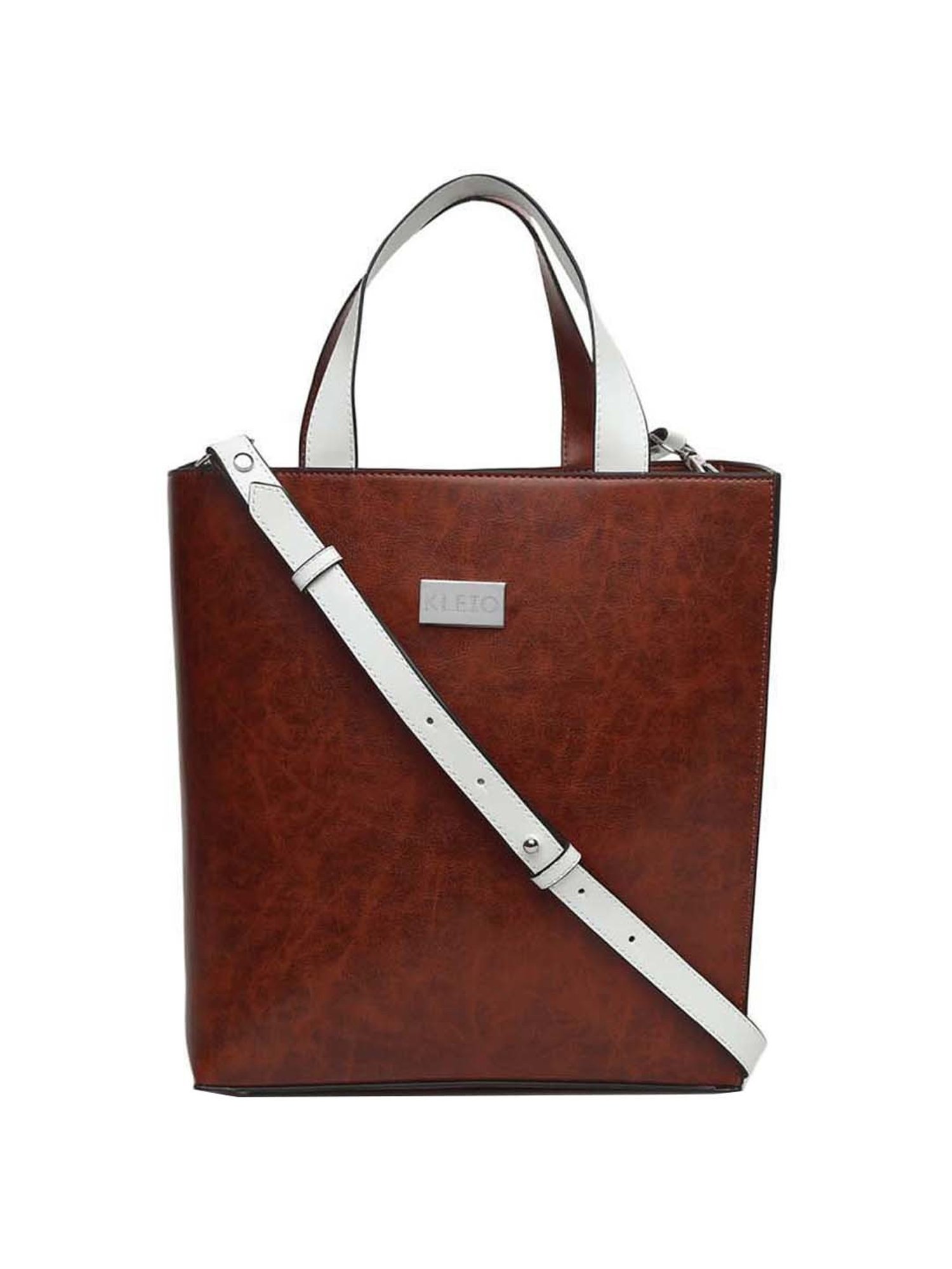 KLEIO Tan Solid Medium Handbag