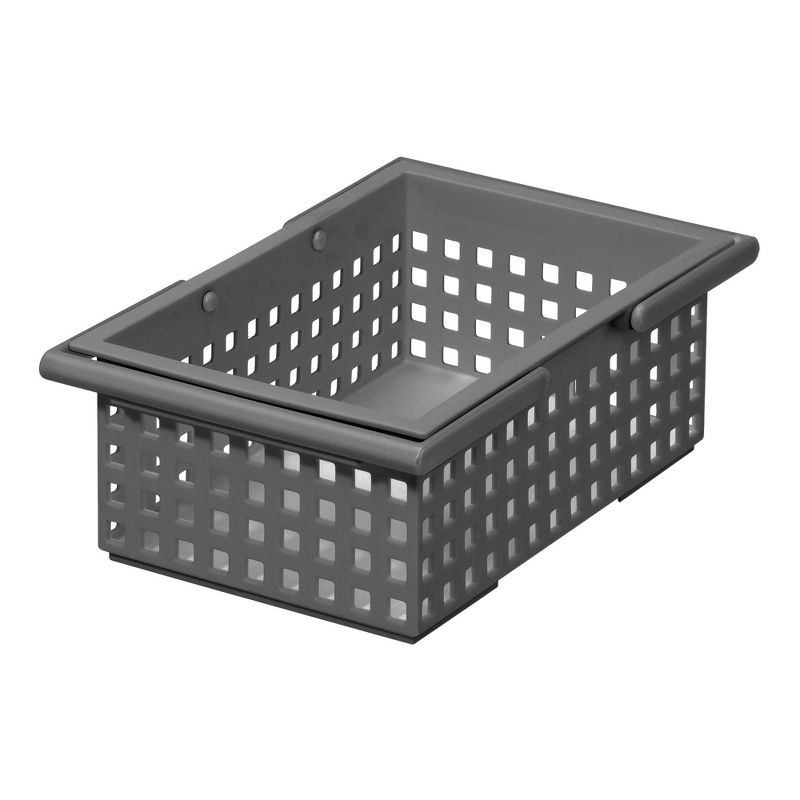 Like-It  Stacking Plastic Storage Organizer Basket Tote, Gray (6 Pack)