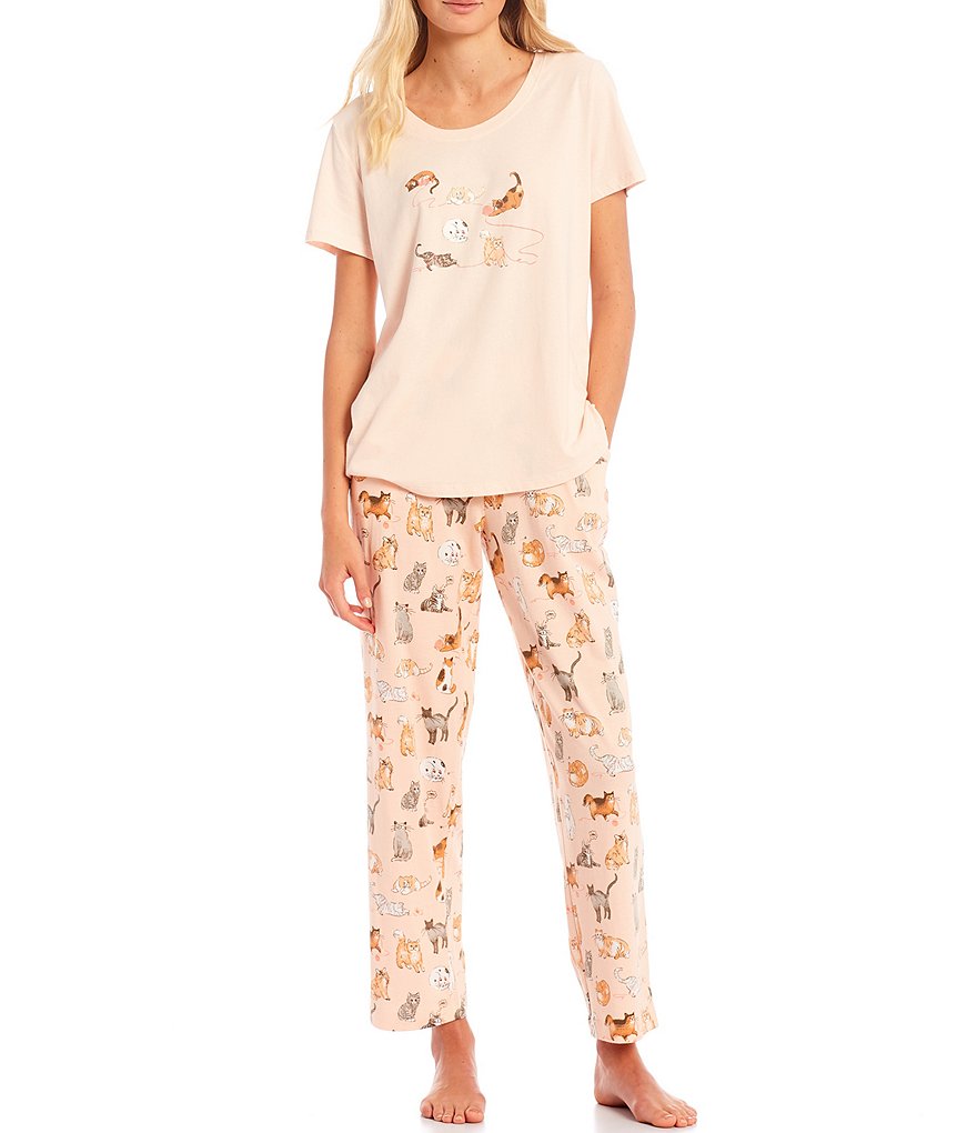 Donna Karan Abstract Print Knit Sleep Pants