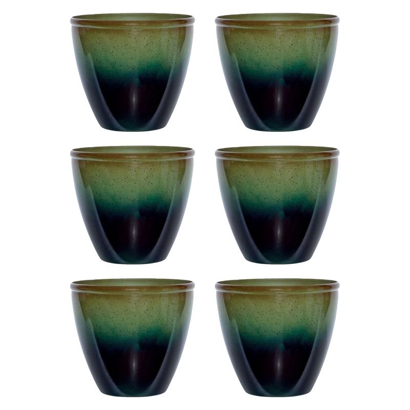 The HC Companies Cascade 13 Inch Round 23 Inch Tall Self Watering Indoor/Outdoor Flower Planter Pot with Soil Saver Liner and Drain Plug, Glossy White