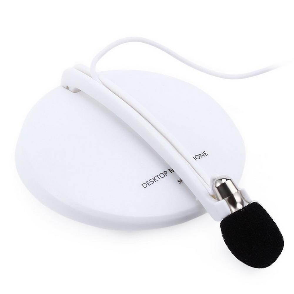 axGear Desktop Microphone 3.5mm Audio Jack w/ Tie-clip for PC Laptop Notebook Skype Voice Record White