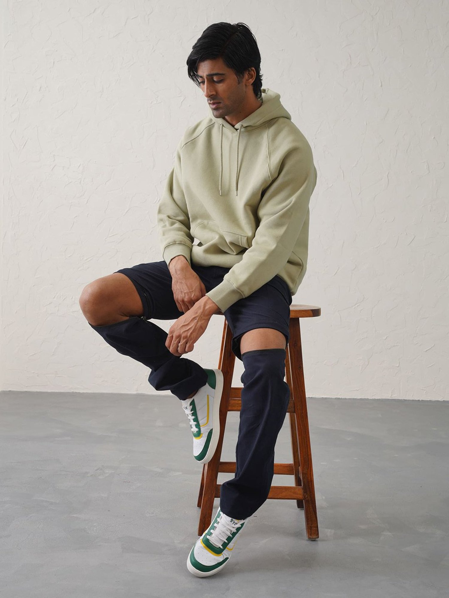 MinusOne Navy Regular Fit Convertible Cargos