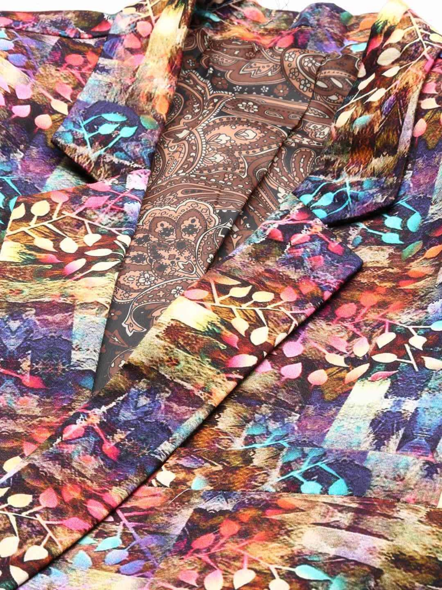 SHOWOFF Multicoloured Slim Fit Printed Blazer