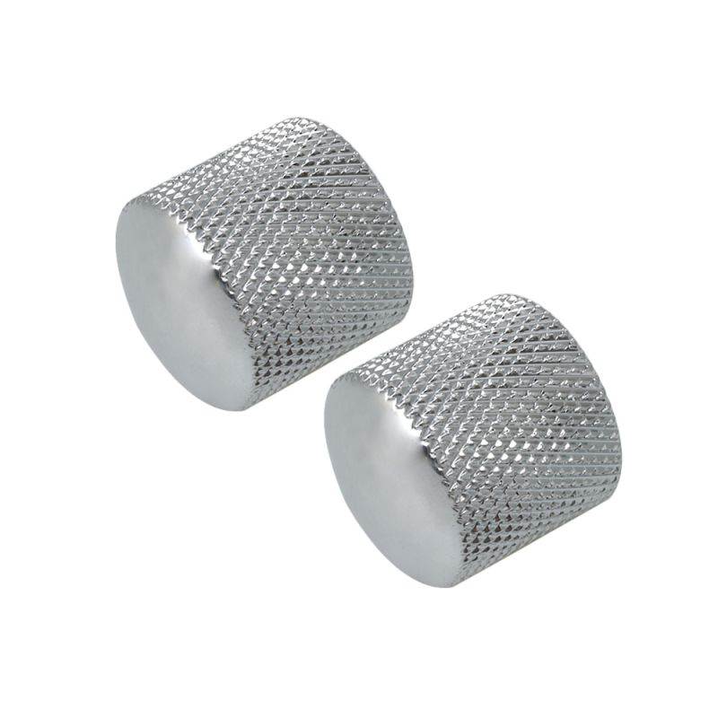 BQLZR Chrome Guitar Metal Dome Tone Control Knob Plastic Insert Set of 40