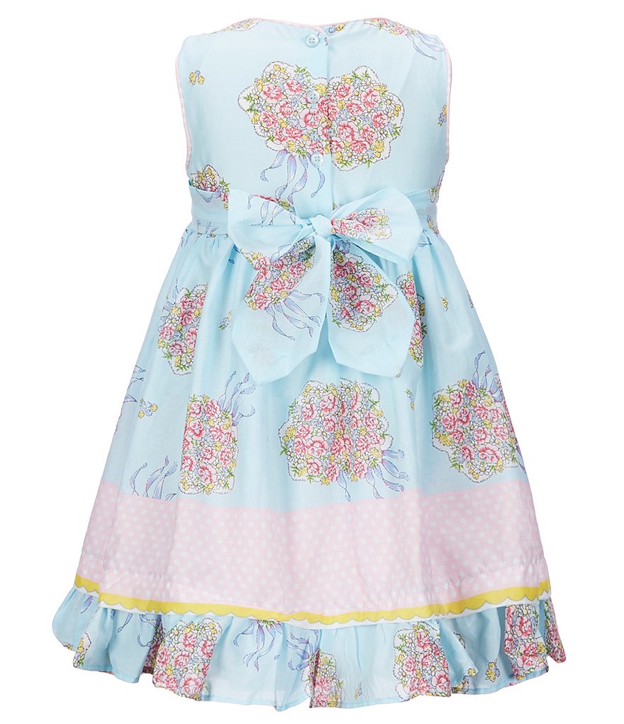 Laura Ashley Little Girls 2T-6X Sleeveless Floral Border Print Dress