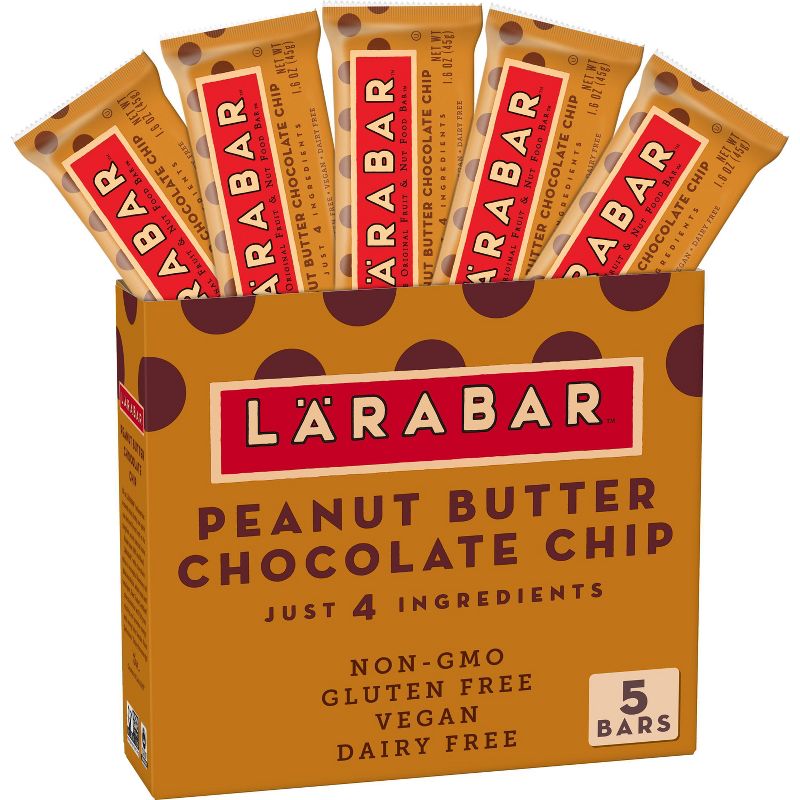 Larabar Peanut Butter Chocolate Chip Fruit And Nut Bar - 5ct