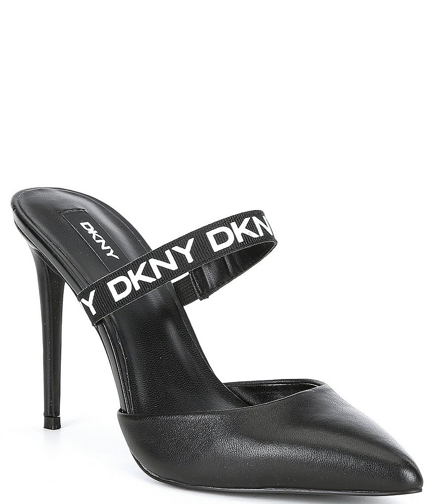 DKNY Dorian Signature Logo Strap Leather Pumps