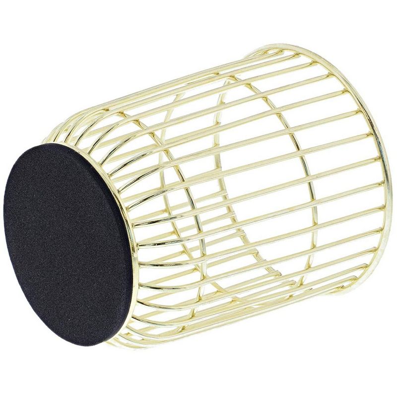 Paper Junkie 2-Pack Gold Wire Desktop Makeup Brush Pencil Pen Holders Cup Desk Organizer, 3.5 x 4 in