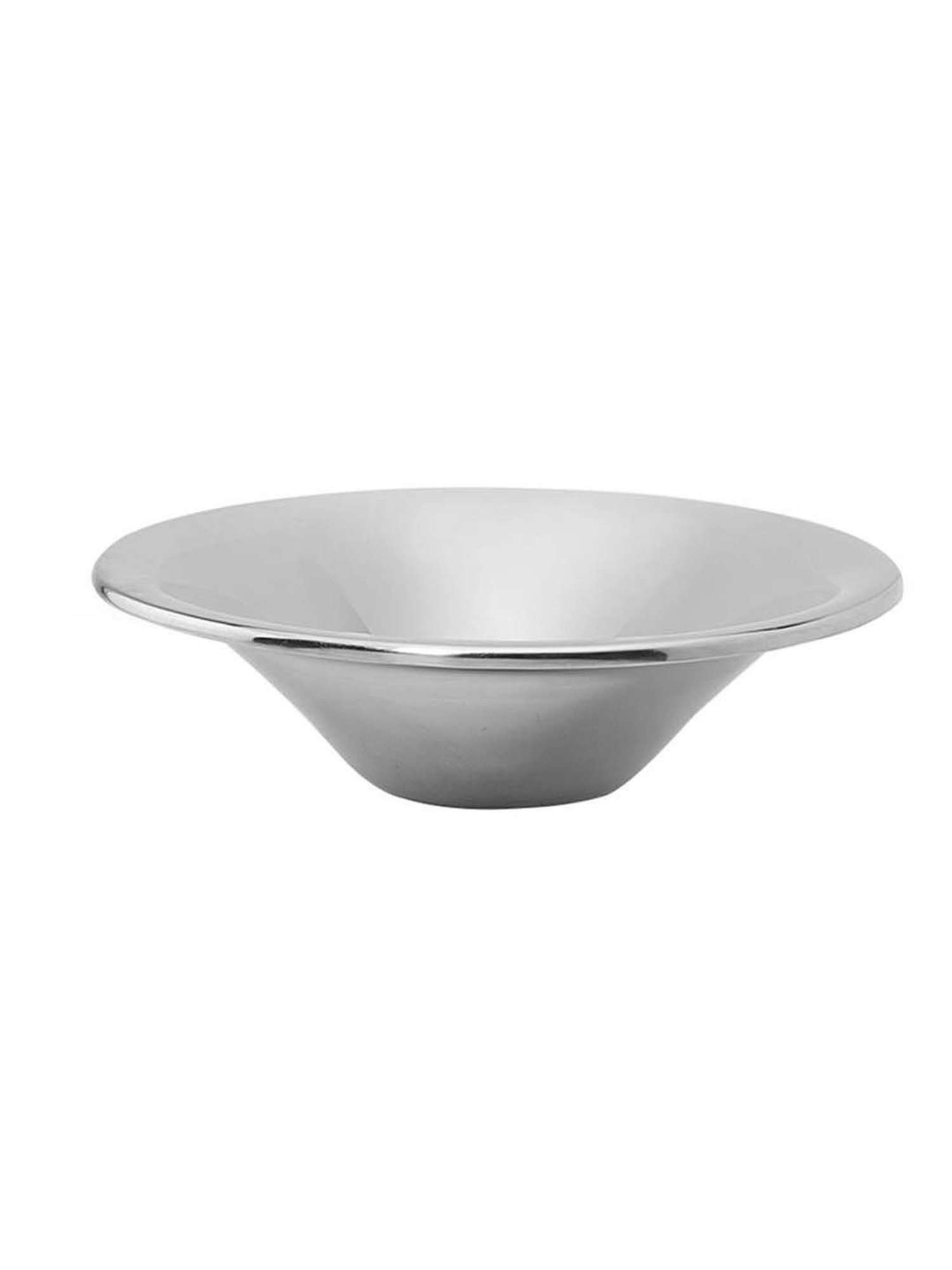 ellementry Silver Glossy Stainless Steel Serving Bowls - Set of 1