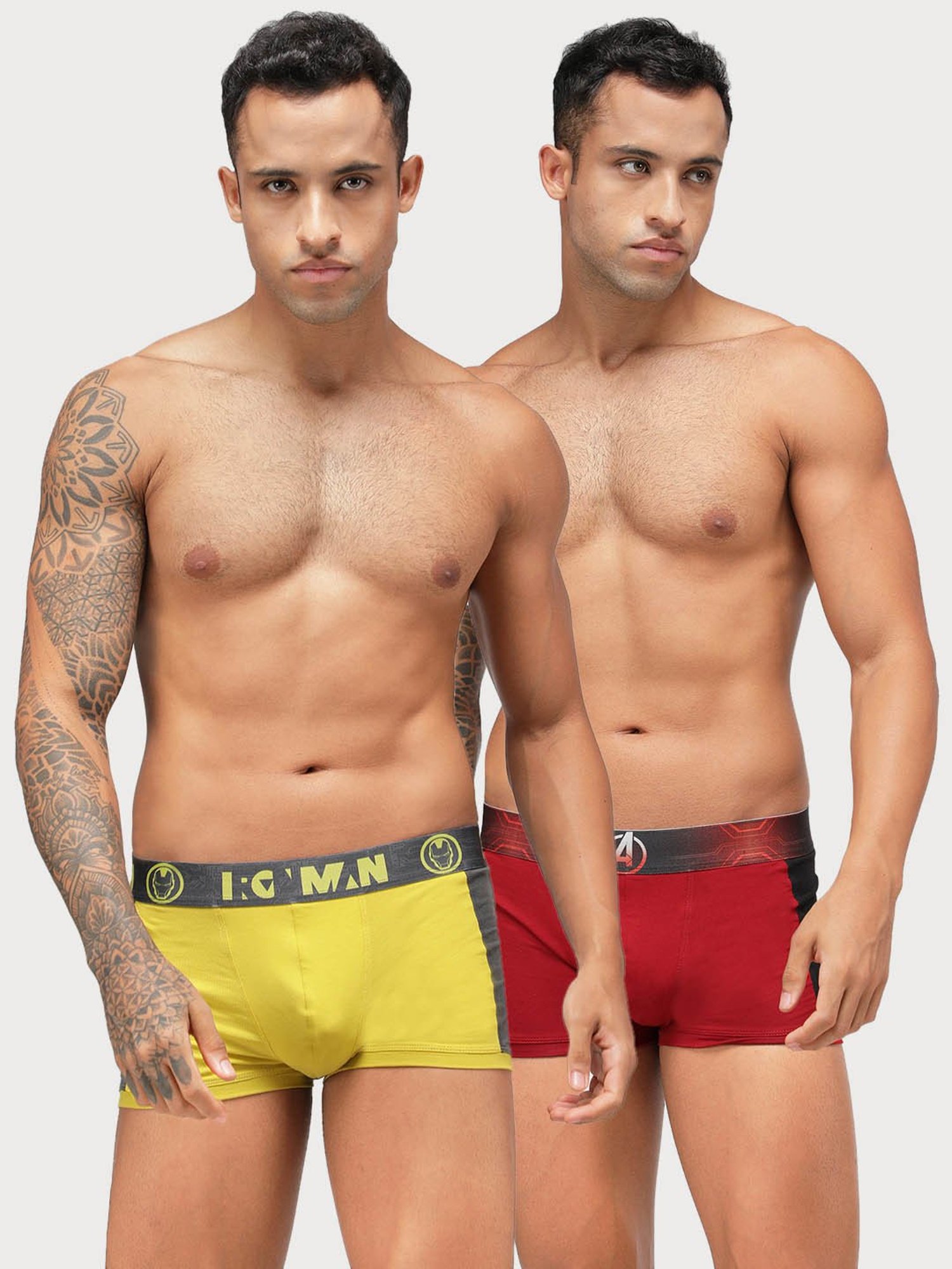 Zoiro Sulphur & Chinese Red Regular Fit Trunks - Pack Of 2
