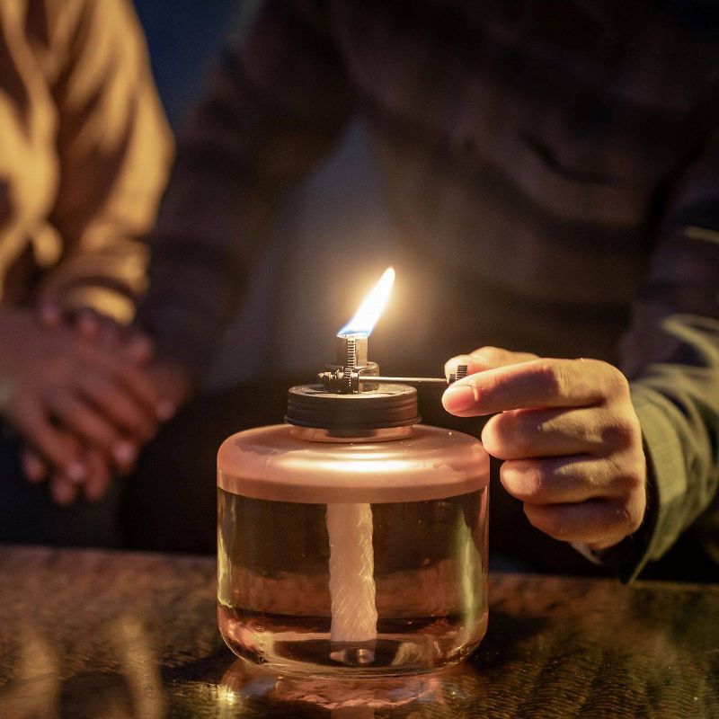 Frosted Glass Tabletop Outdoor Adjustable Flame Torch - TIKI