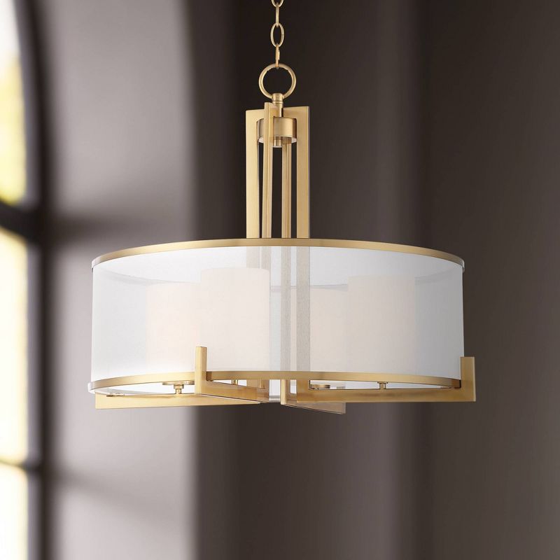 Possini Euro Design Persephone 24" Wide Warm Antique Brass Drum Pendant Light