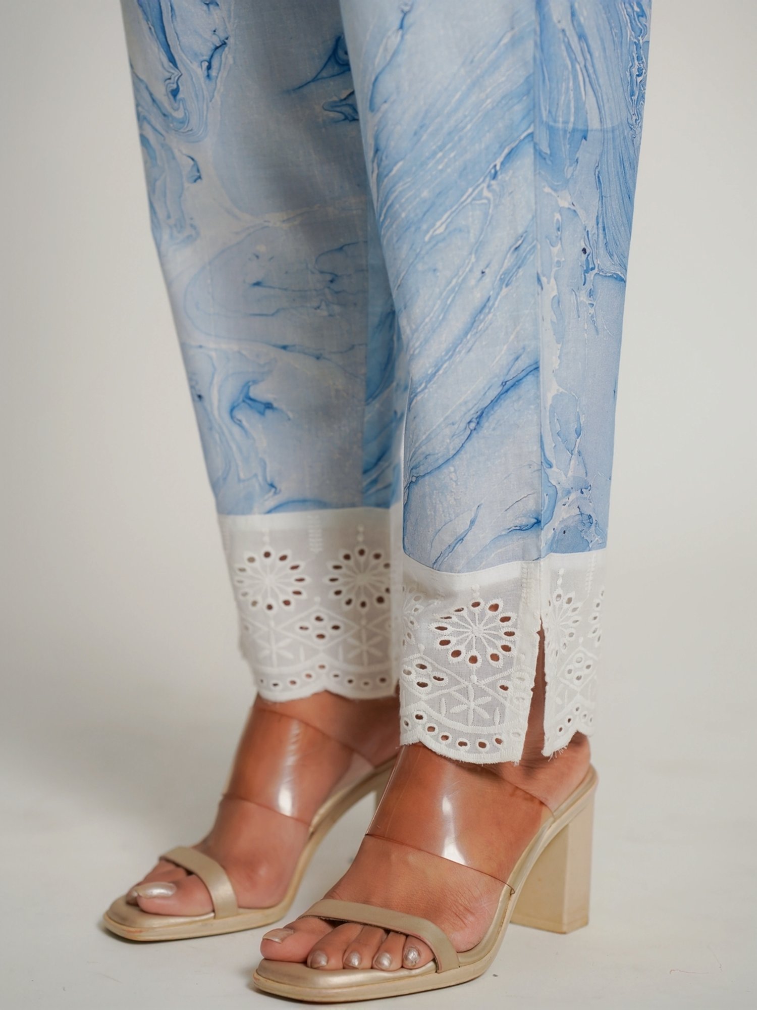 Zolo Label Sky Blue Cotton Printed Shirt Pant Set