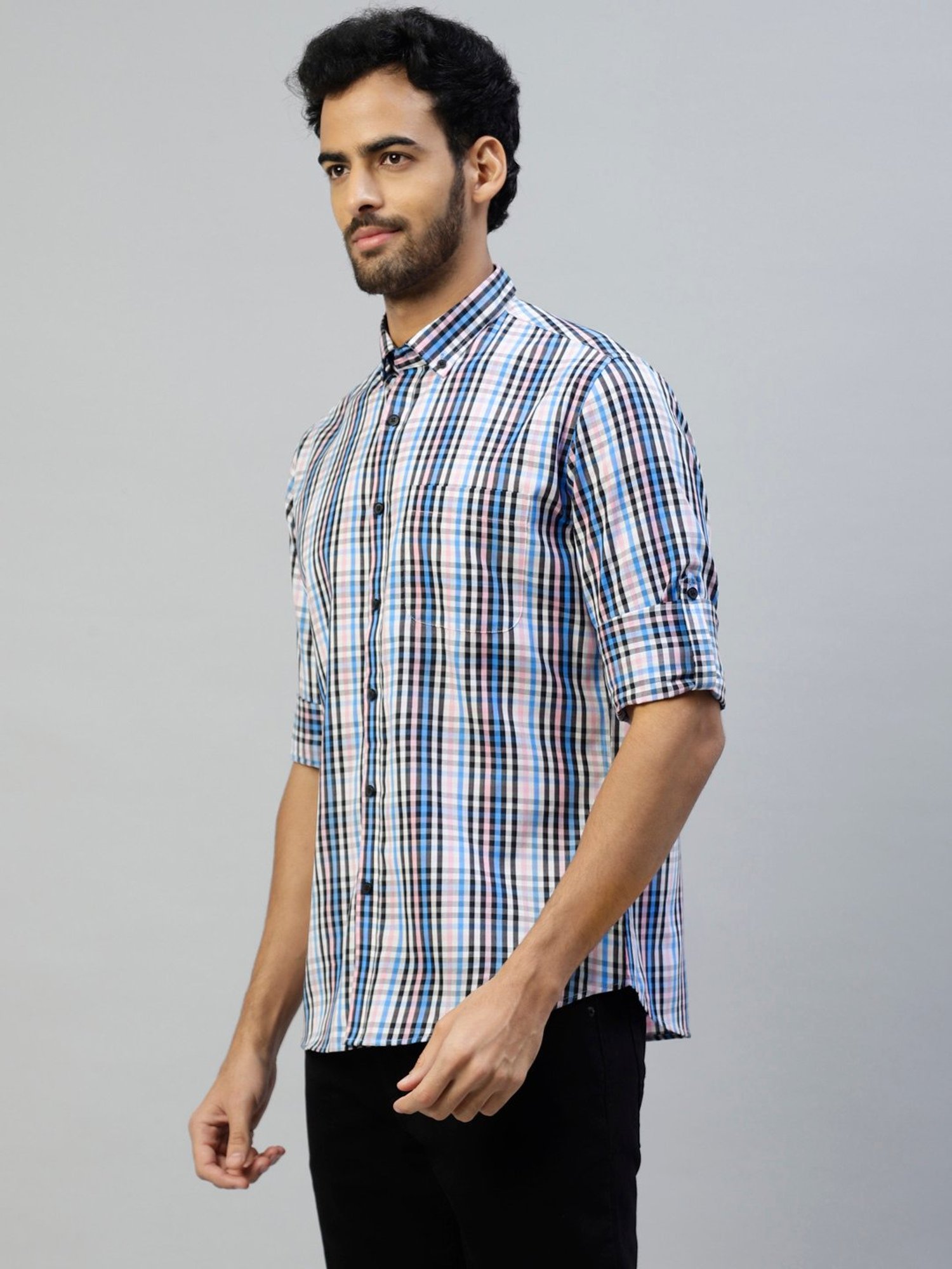 Don Vino Multicolor Regular Fit Check Cotton Shirt